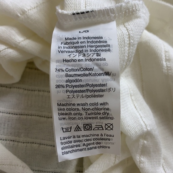 Madewell white Textured V-Neck Setlist Boxy Top size large NWT - Picture 9 of 9